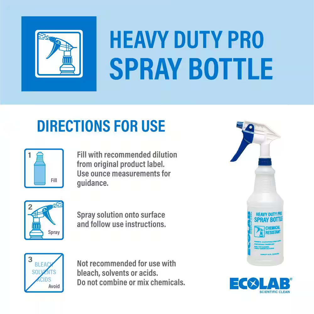 ECOLAB 32 oz. Heavy-Duty Pro Spray Bottle (4-Pack)