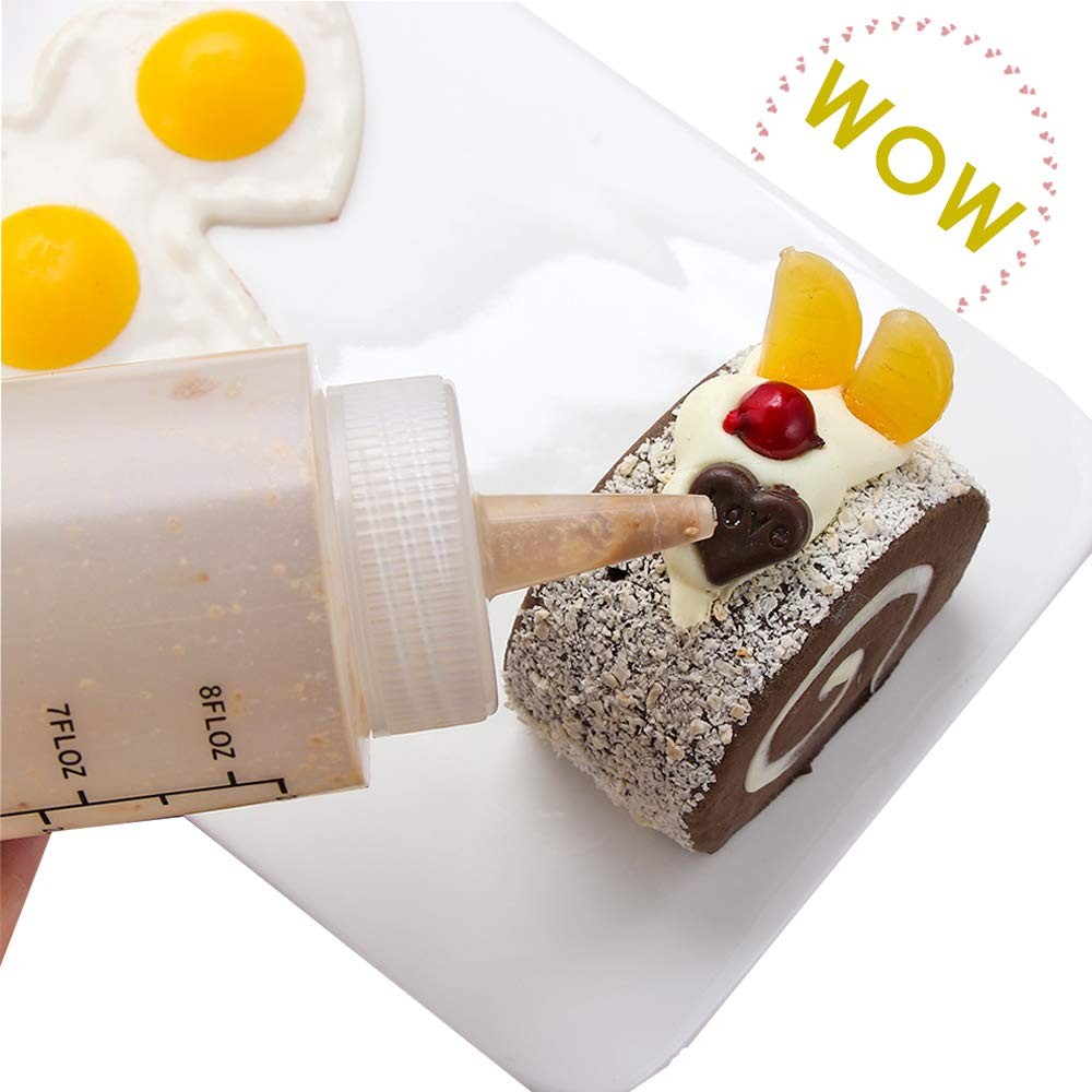 Baaxxango 12 Pack 8 oz/240 ml Plastic Squeeze Bottles, Scale Squirt black