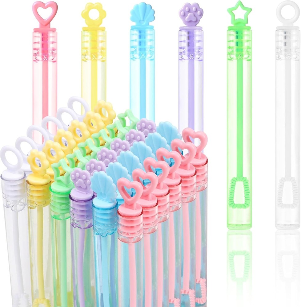 LOAVER 36 Pack Mini Bubble Wands Bulk for Kids,Assorted Pastel Rainbow...