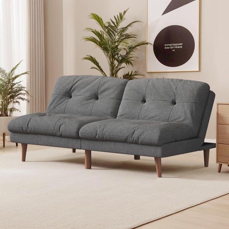 Couch Modern Futon Convertible Sleeper Sofa Bed with Adjustable Backrest