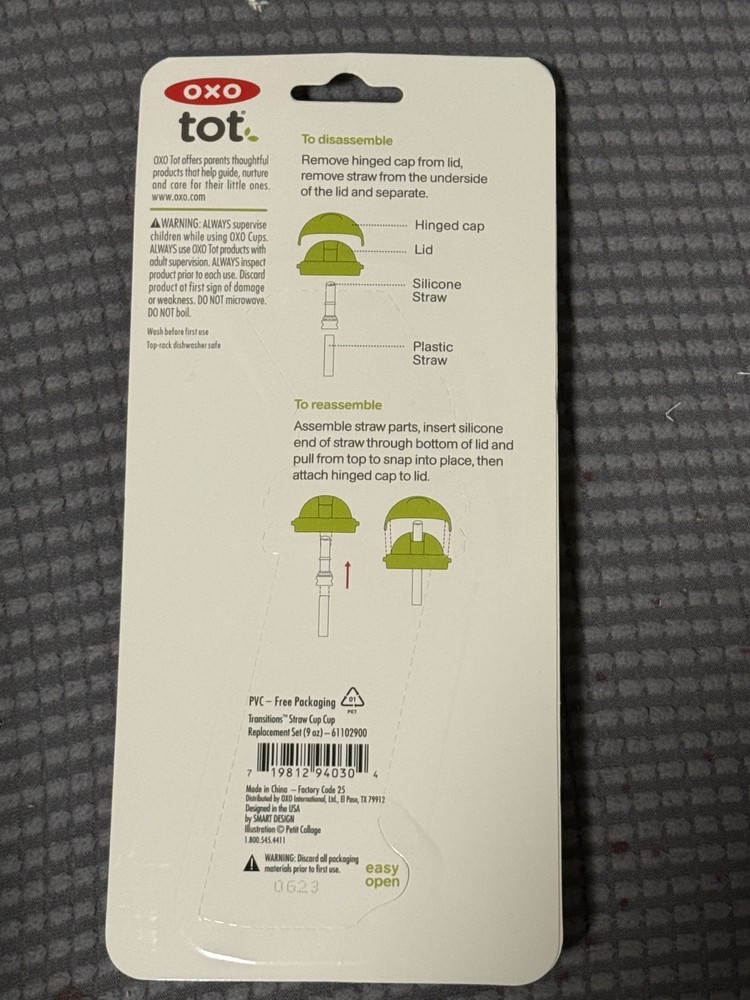 OXO Tot 2-Pack Replacement Straw Set - 9 ounce_White_SZ_2 Count