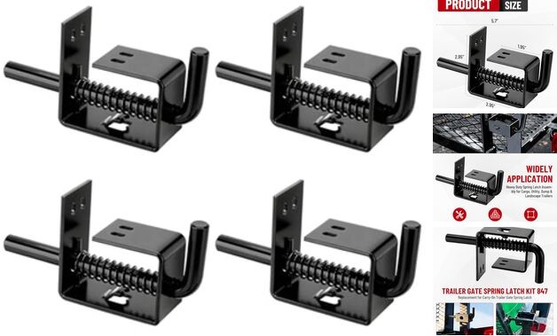 Trailer Gate Spring Latch Kit, 4-Pack Replacement for Carry-On Trailer Gate
