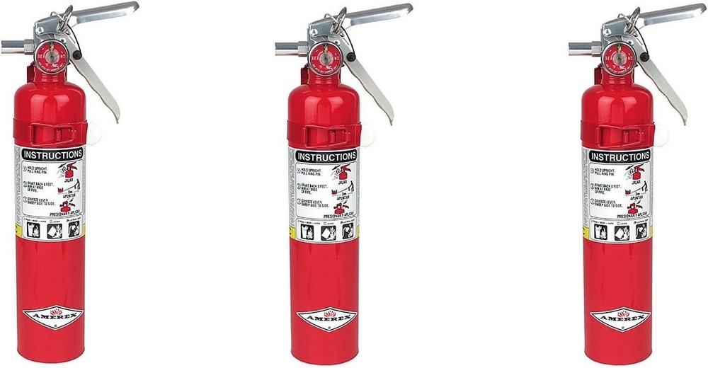 Amerex B417, 2.5lb ABC Dry Chemical Class A B C Fire Extinguisher, (3-PACK)