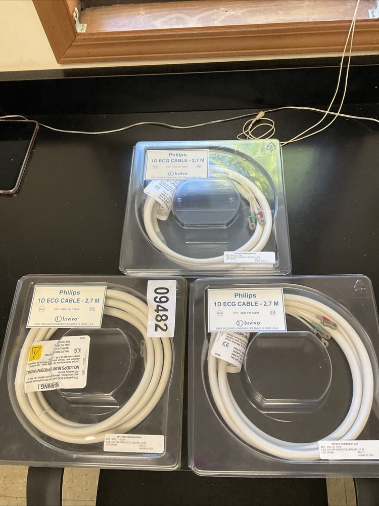 Lot of 3 Philips 1D ECG cables