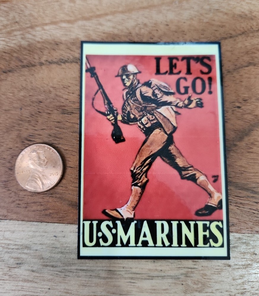 Marines Lets Go! Sticker Rifle Tool Box Military Vintage