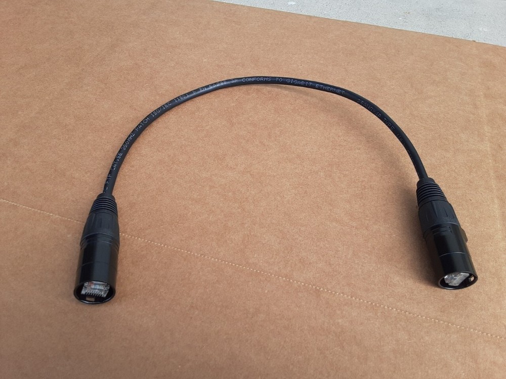 2 FT  PRO CAT5e Tactical Shielded w/Neutrik  Ethercon Digital Audio Cable RJ45