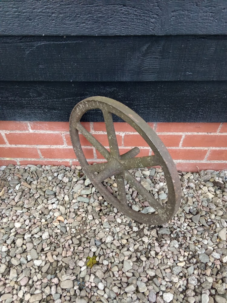Antique Cast Iron Wheelbarrow Wheel Old cast barrow Wheel