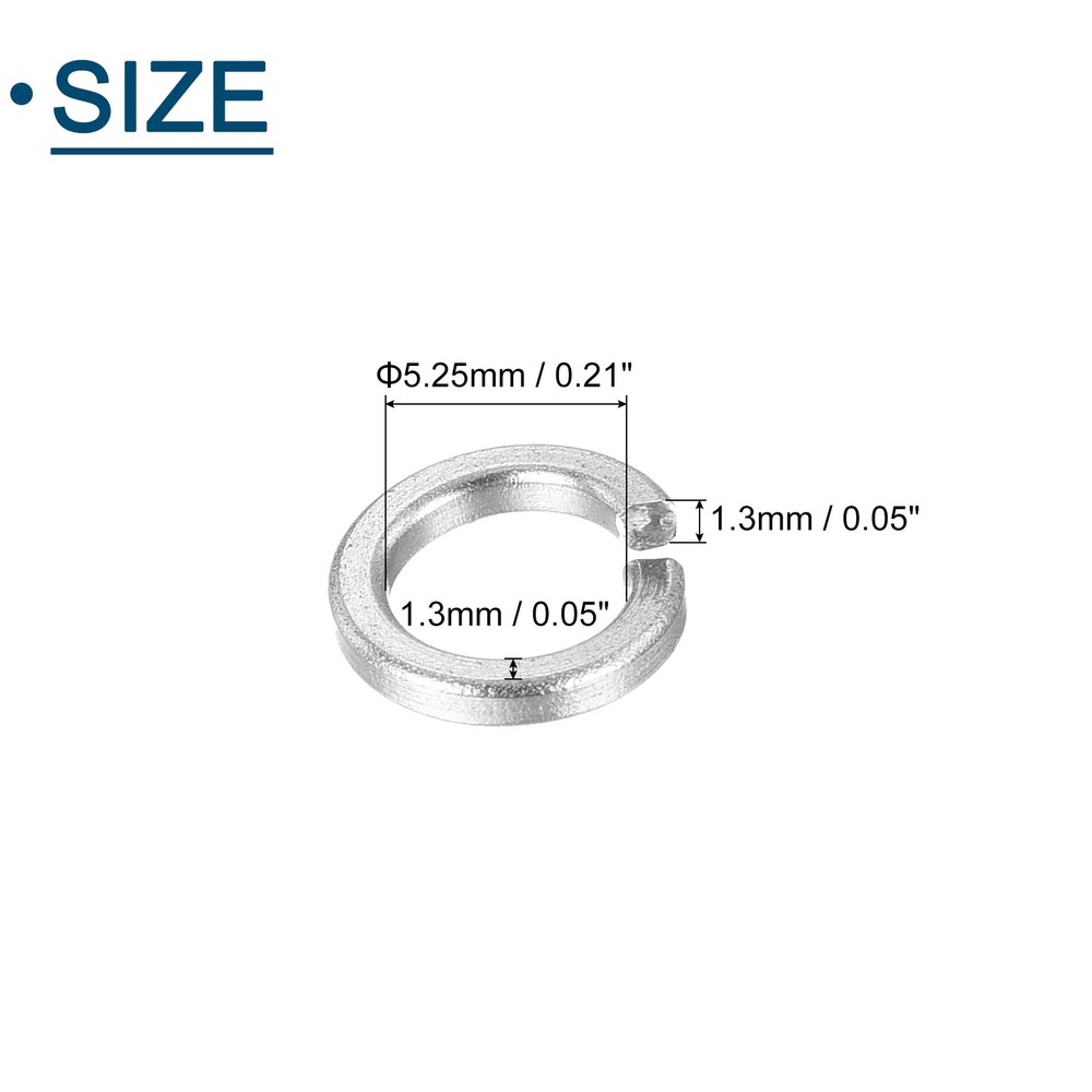 M5 Split Lock Washer, 500Pcs 304 Stainless Steel Spring Lock Washers