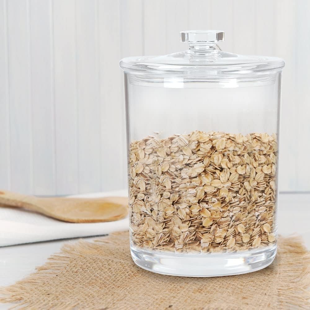 Acrylic Apothecary Jar W/ Lid 60 Oz Storage Container Bathroom Kitchen & Office