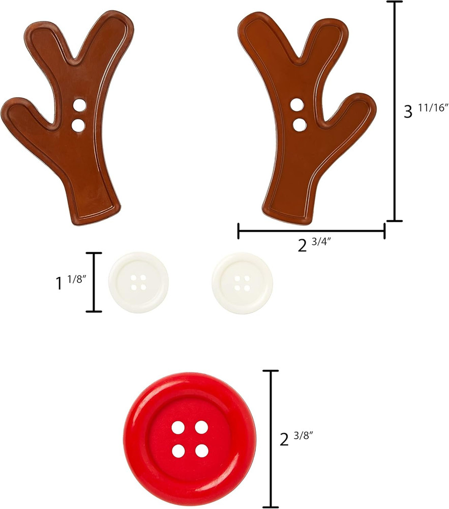Blumenthal Reindeer Kit Buttons, Multicolor 5 Piece