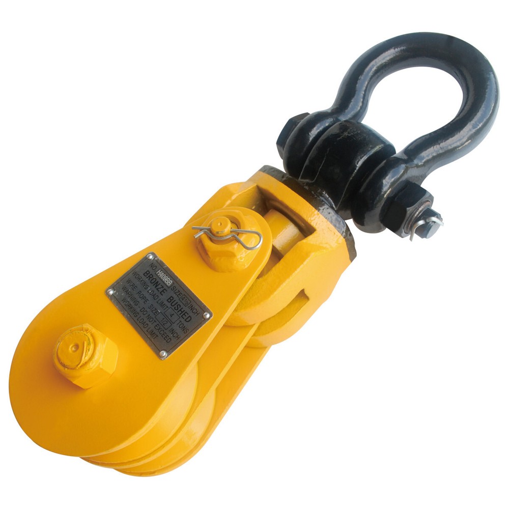 12T 6" Snatch Block with Shackle Double Sheave