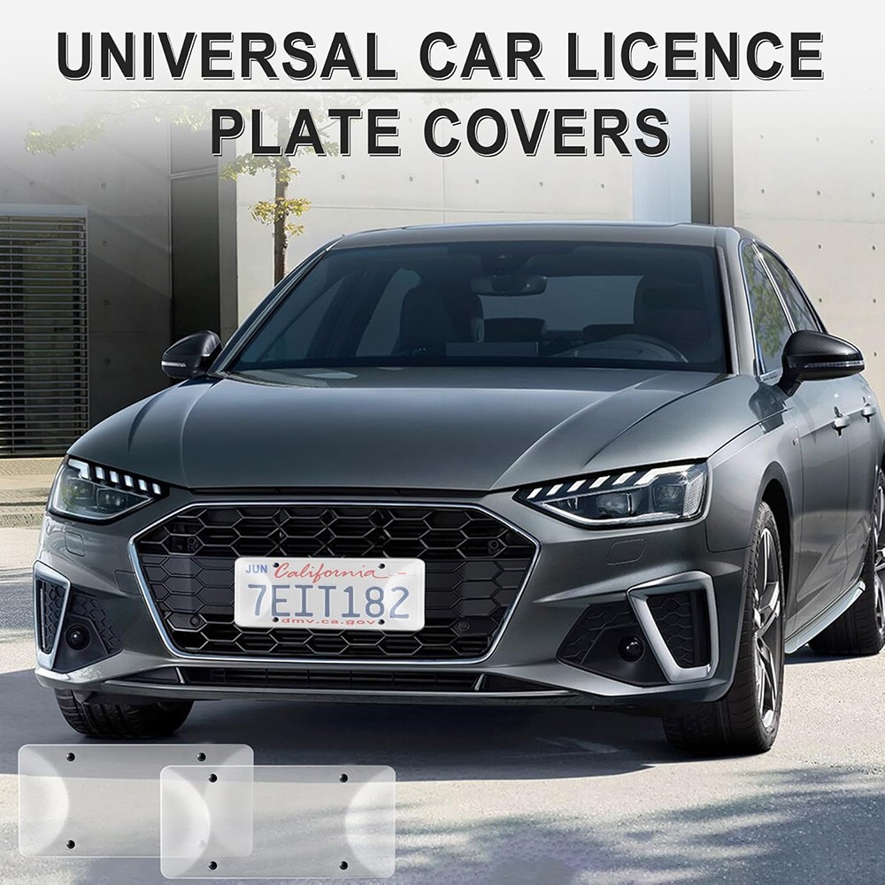 License Trim Plates 2 Pack Frame Decors Gray Bubble Protector For US Plate