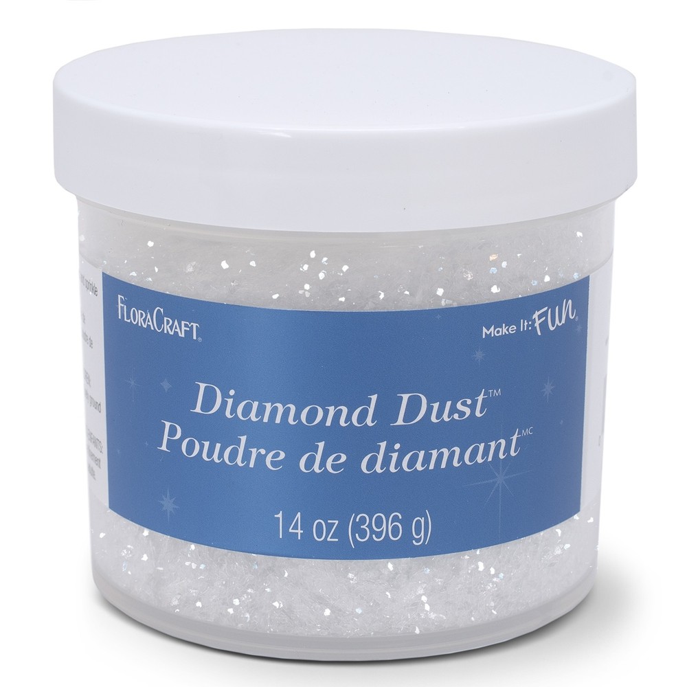 FloraCraft Diamond Dust Glitter 14oz-Clear Glass