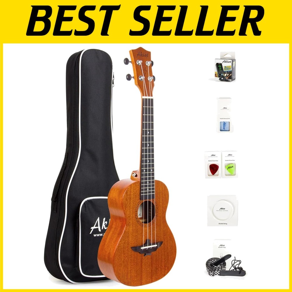 Left-Handed Concert Ukulele Kit, Solid Mahogany-