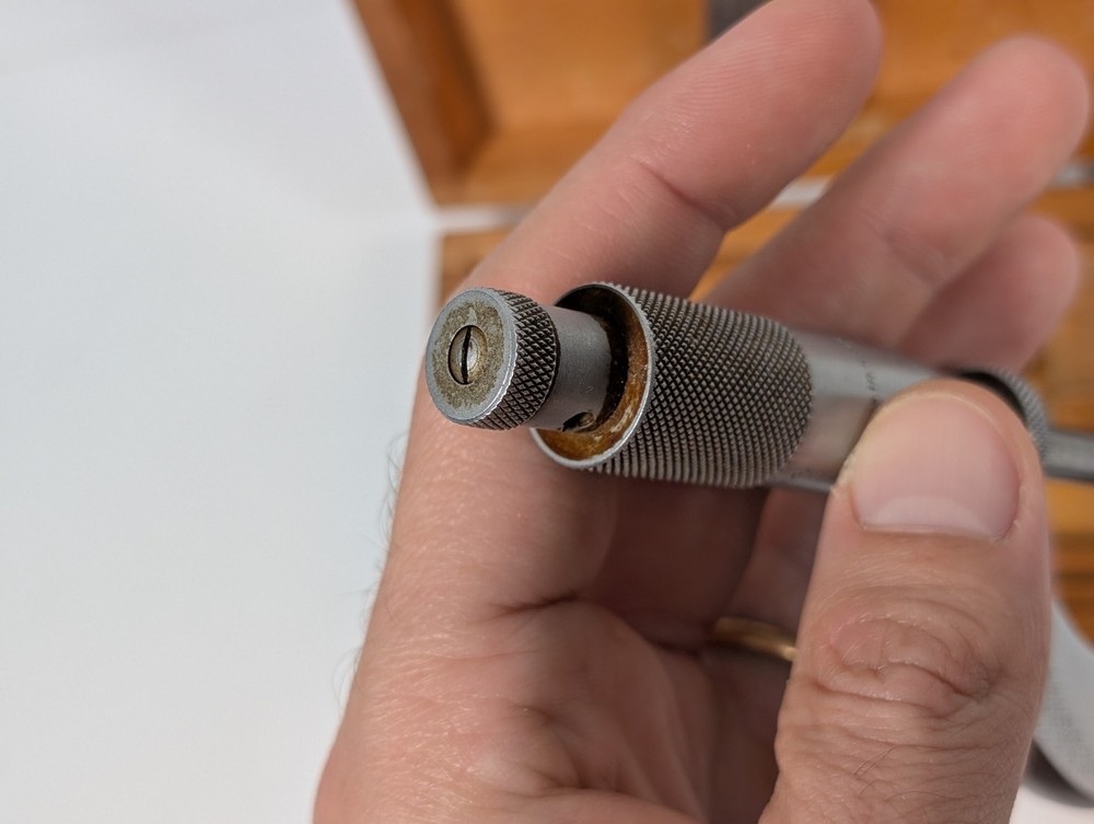 Vintage Steinmeyer Germany Micrometer In Wooden Case Model Micro S