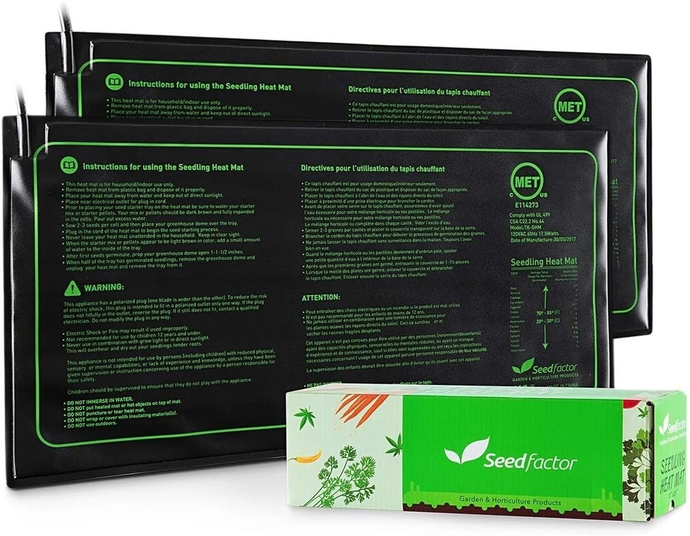 Durable Indoor Hydroponic Heating Pads - 10" x 20" Seed Germination Mat (2 Pack)