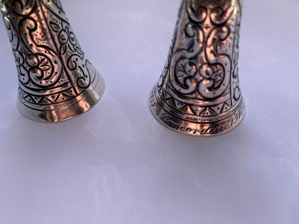 2 Antique Silver Wager/Marriage Cups