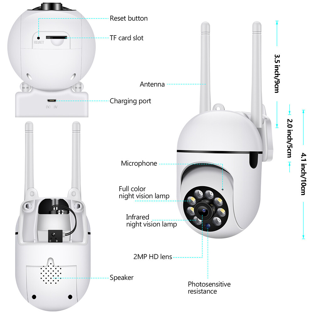 4-Pack Wireless 5G WiFi Security Camera System Smart Outdoor Night Vision 1080P
