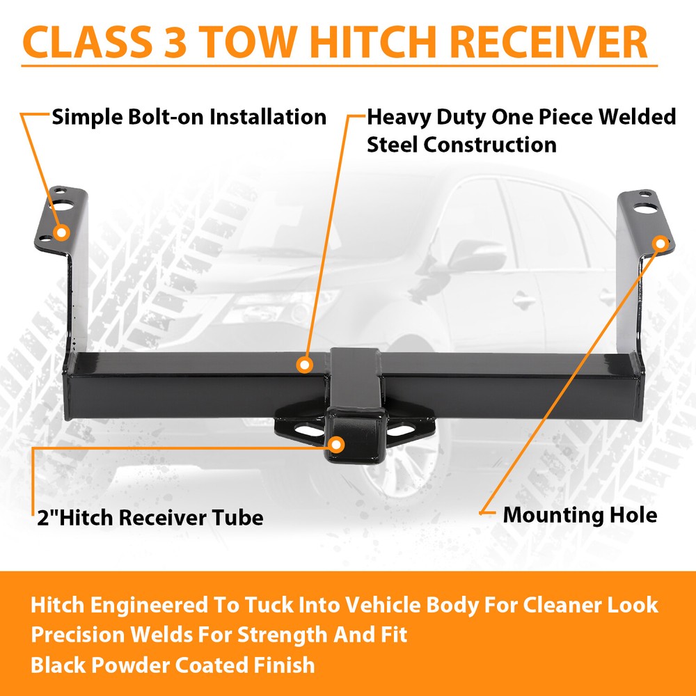 For 1983-2011 Ford Ranger Class 3 Rectangular Trailer Hitch Receiver Towinig 2"