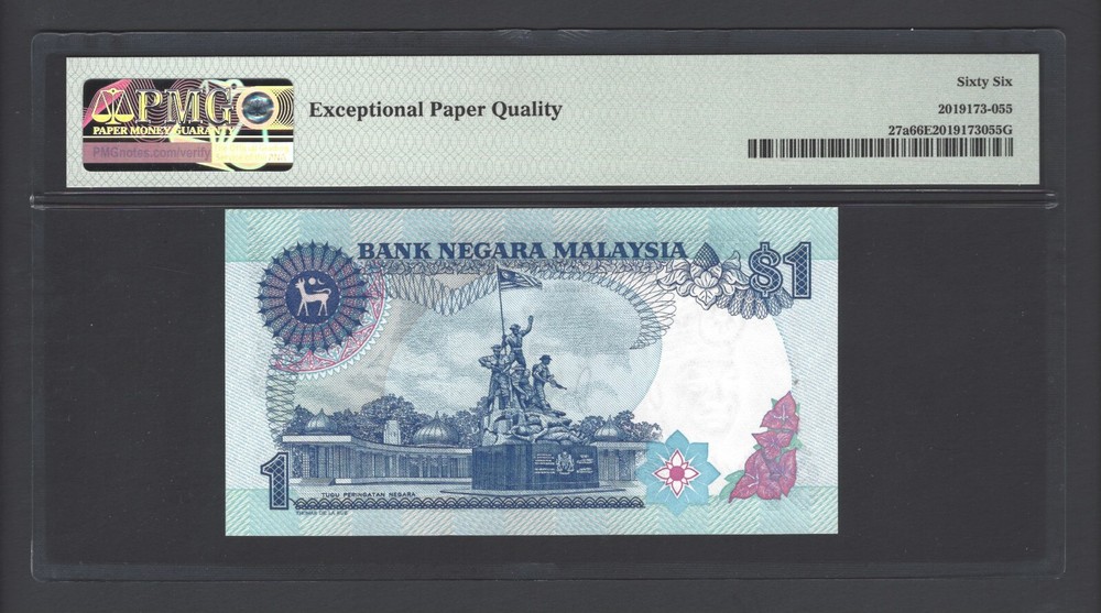 Malaysia One Ringgit ND(1986) P27a Uncirculated Graded 66