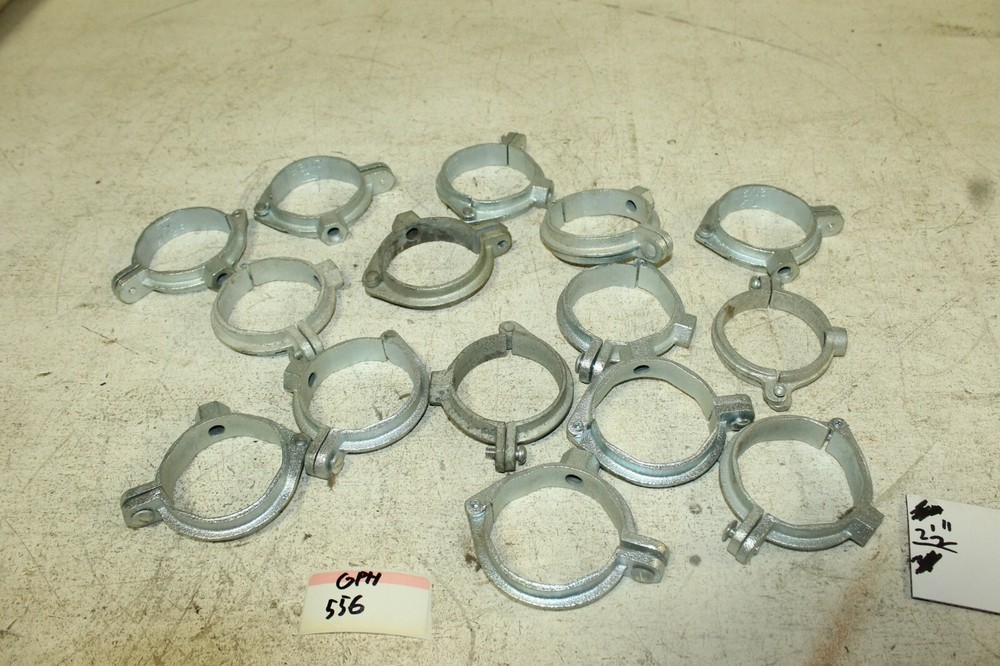 15 of 2 1/2" Galvanized Split Ring Pipe Hangers