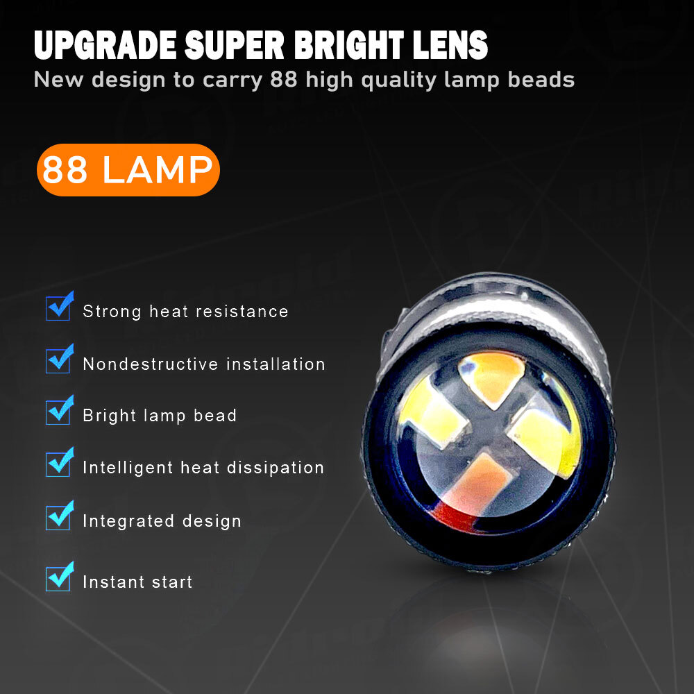 For Chevy Silverado1500 2500 White/Amber Switchback LED Turn Signal Light Bulbs