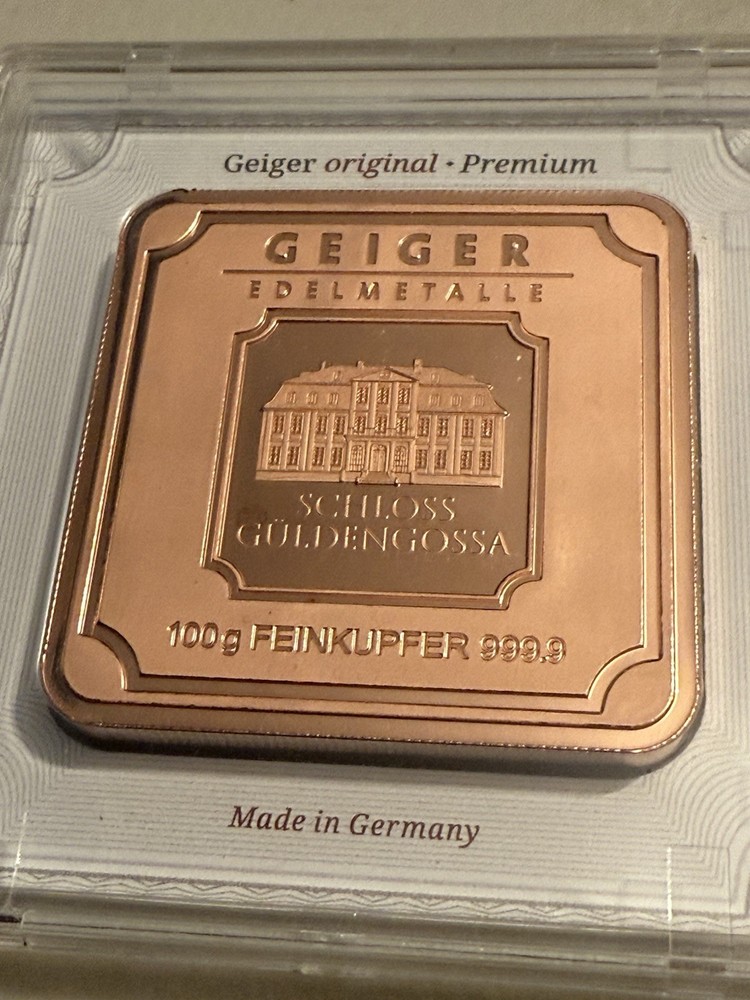 Geiger Edelmetalle 100 Gram Copper Square in Mint Assay