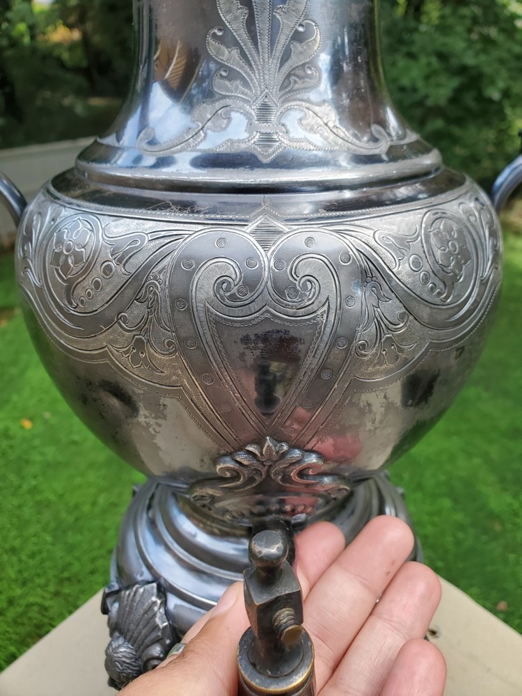 Antique Wilcox Silver Plate Co Samovar Drink Dispenser Samovar Drinkware