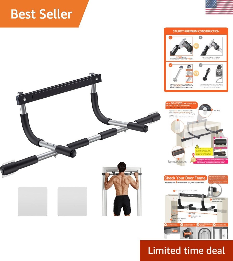 Portable Indoor Pull Up Bar - Heavy Duty Design for Multi-Grip Home Workouts