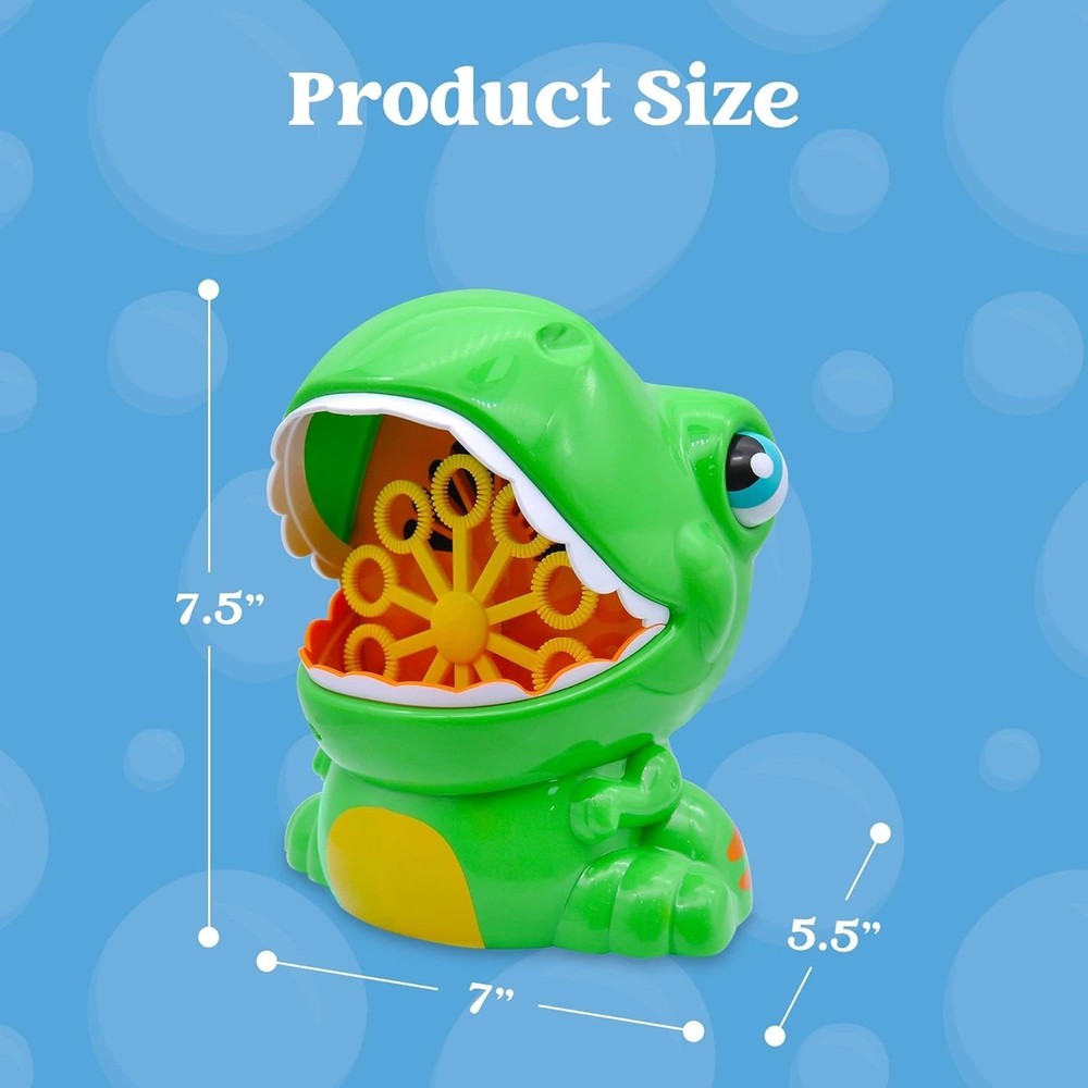 Dinosaur Bubble Machine, Bubble Machine Gun Blower with Solutions for Kids, S...