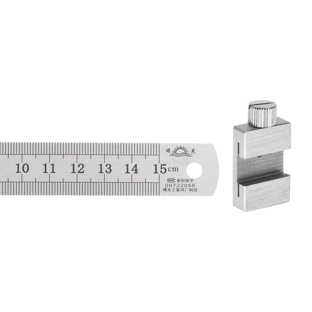 Stainless Steel Ruler Scriber Block 6" With 20mm Brass Locating Vernier Slider