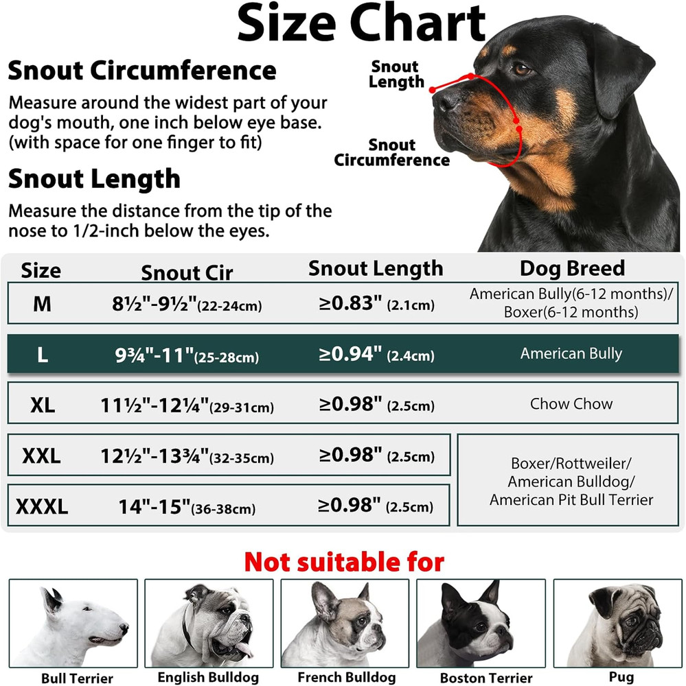 Pitbull Muzzle, Soft Dog Muzzle with Anti-Slip Strap for American Bully Bulldog