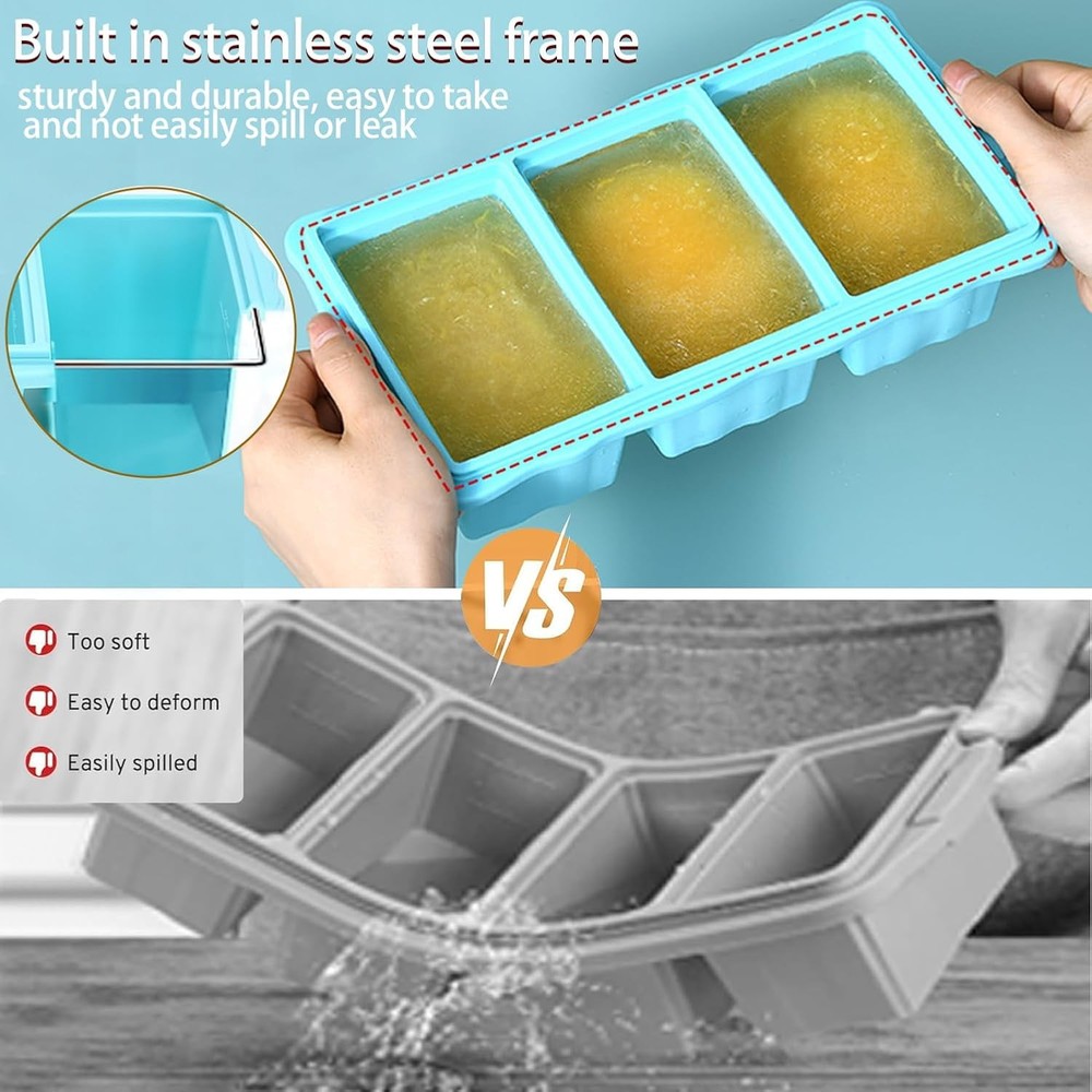 2 Pack Silicone Freezer Molds With Lids,1.5 Cup 1.5 Cup(2Pack), blue