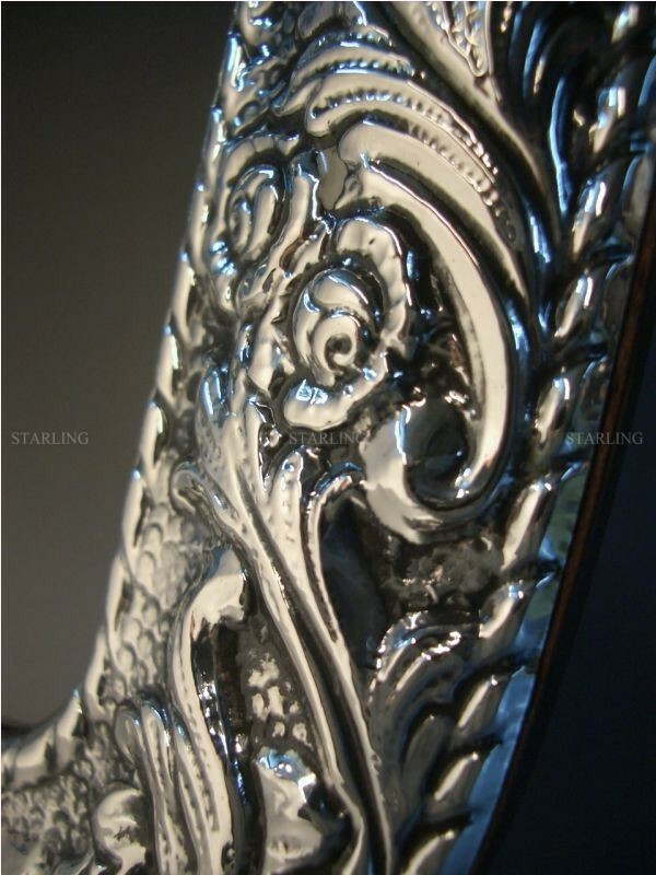 Heavy Victorian Photo Frame Silver Frame 925 Sterling Silver Image Size 13x18