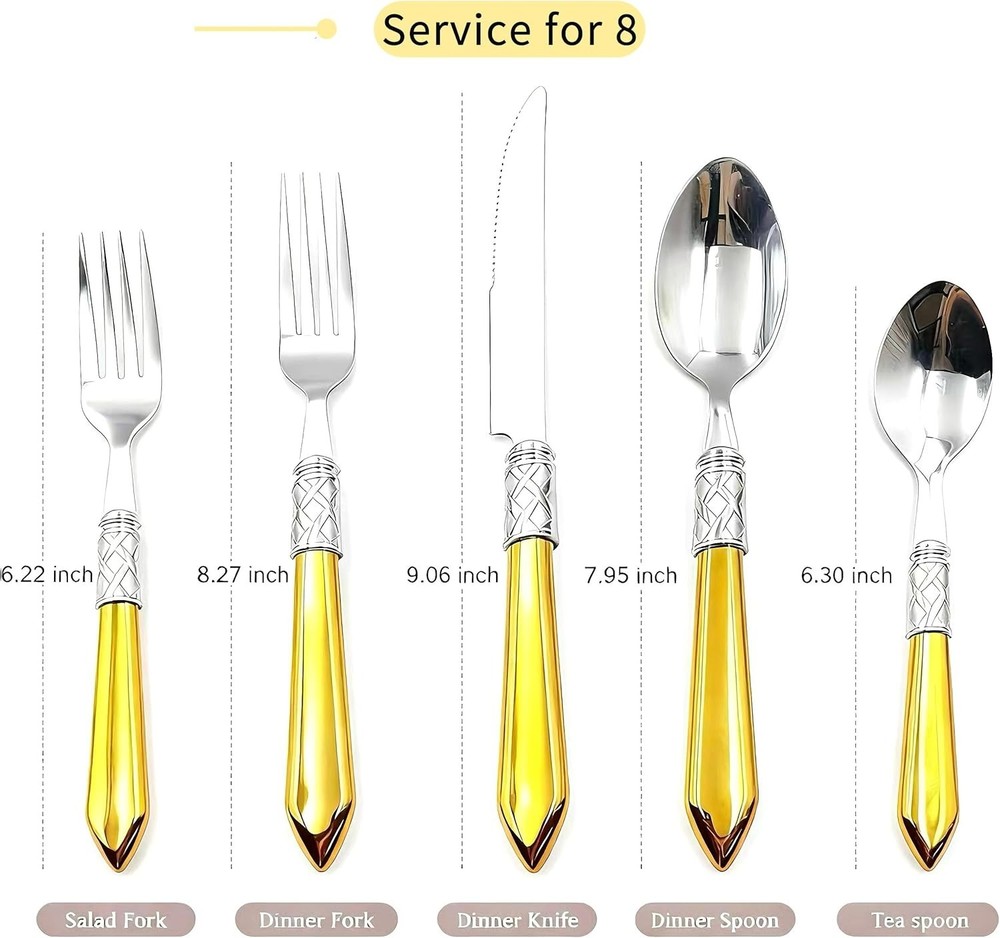 40 Piece Silverware Set Service for 8, Flatware Set, Premium Stainless Steel