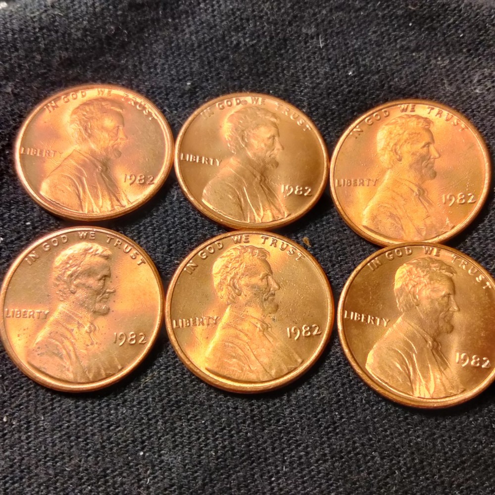 1982 p lincoln memorial cent Struck Thru Grease Errors
