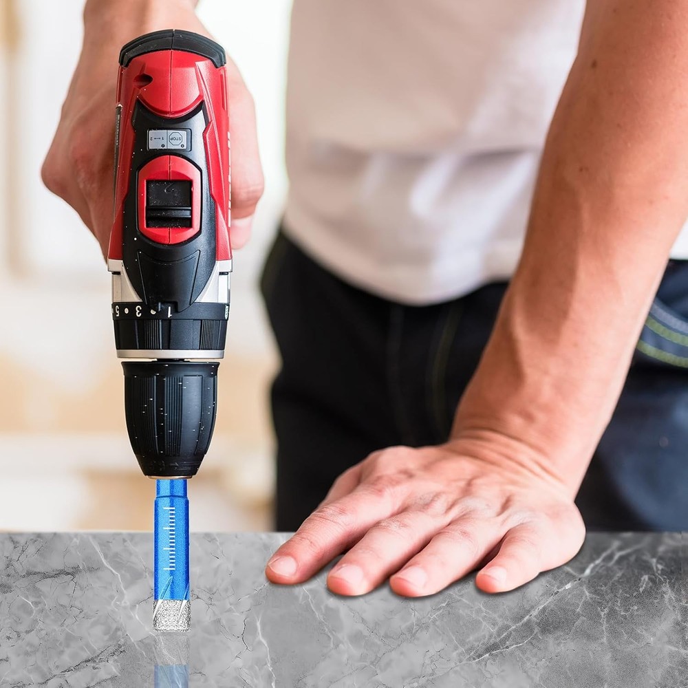 9 Piece Dry Diamond Drill Bits Set, Tile for Glass, Granite,...