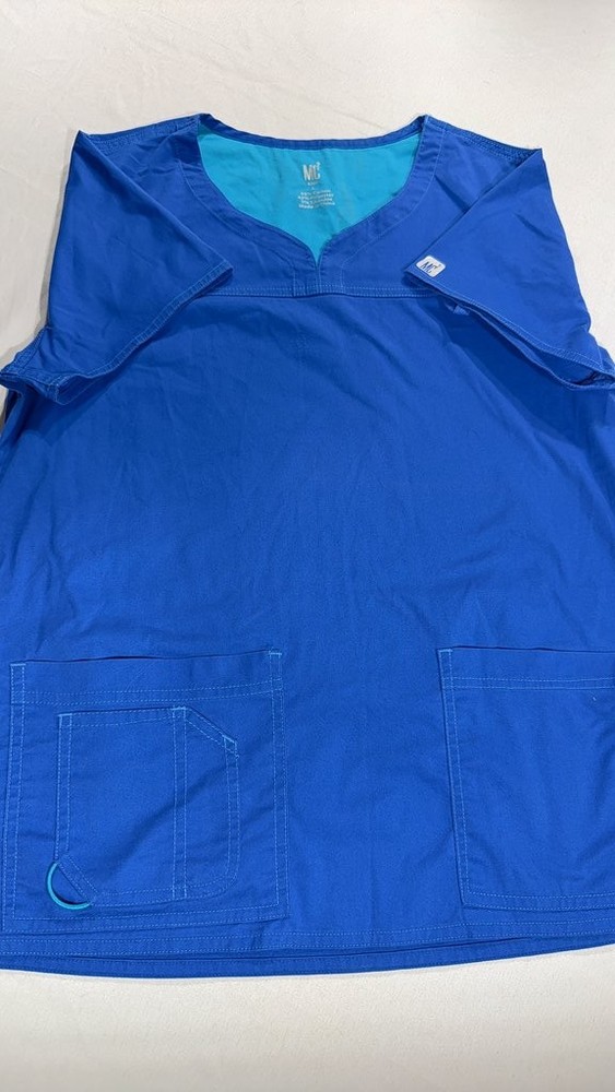 MC2 Blue Scrub Top with Pockets