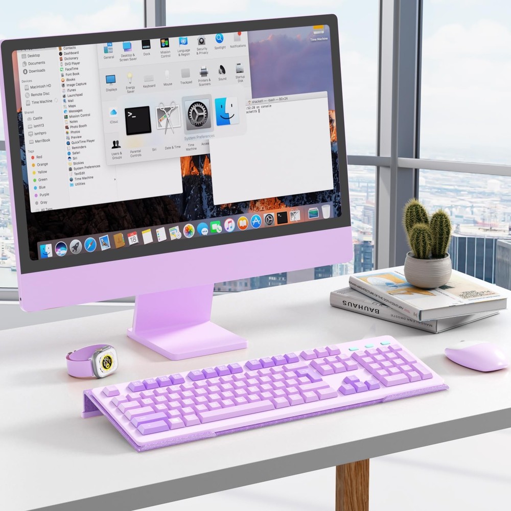 Ergonomic Computer Keyboard Stand - Glitter Purple Acrylic Keyboard Riser Til...