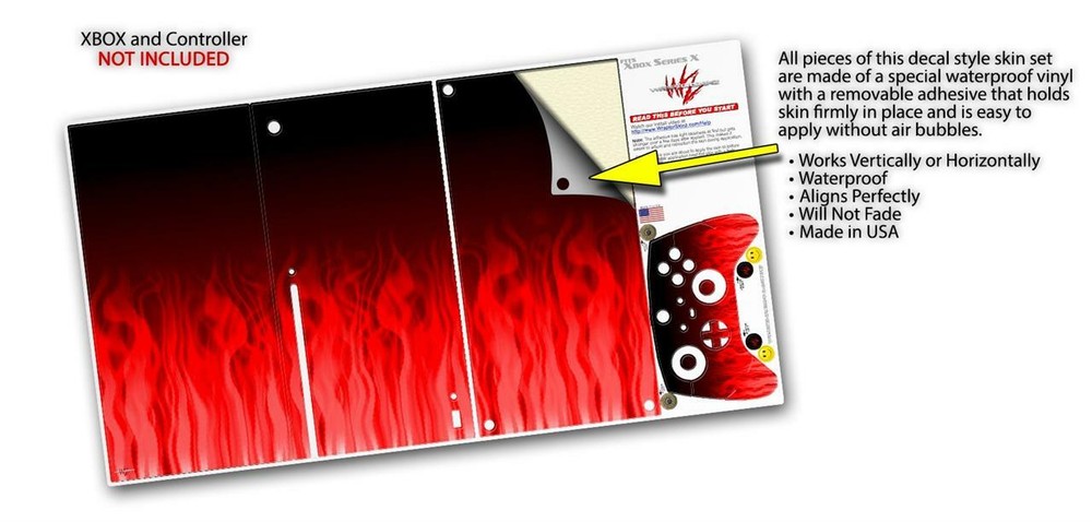 Skin Set for XBOX Series X Fire Red