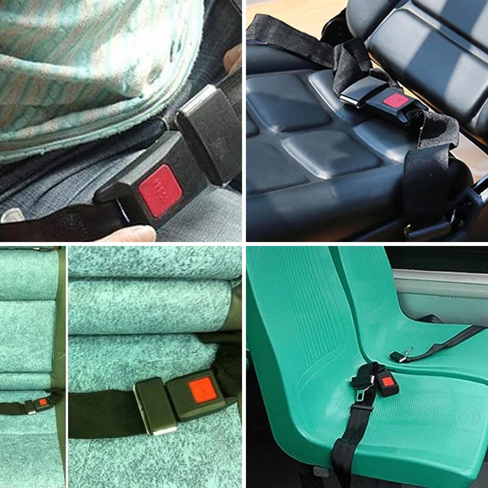 2pcs Universal Adjustable 2 Point Retractable Auto Car Seat Lap Belt Kit Black