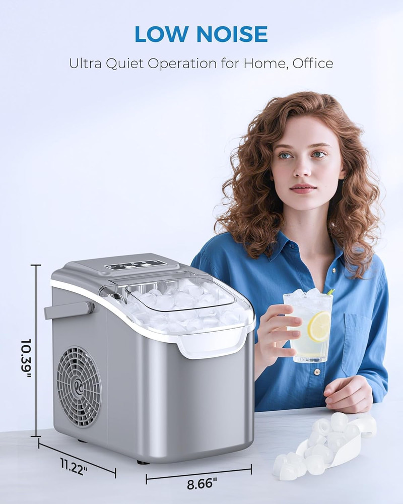 Countertop Ice Maker Portable Ice Machine with Handle,Self-Cleaning Ice Makers,