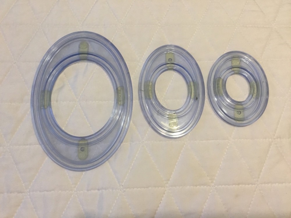 3 Plastic Oval Templates Creative Memories Scrapbook Cutting System Replacements