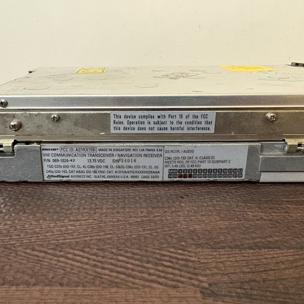 Bendix King KX 155 Nav/Com Glideslope 14 Volt 069-1024-42