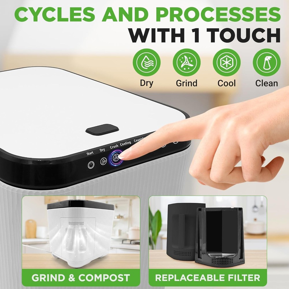 Countertop Composter NutriChef 3Qt Low Noise