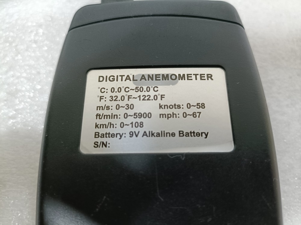 Smart Sensor AS856 Digital Anemometer Wind Speed Meter Temperature °C/°F