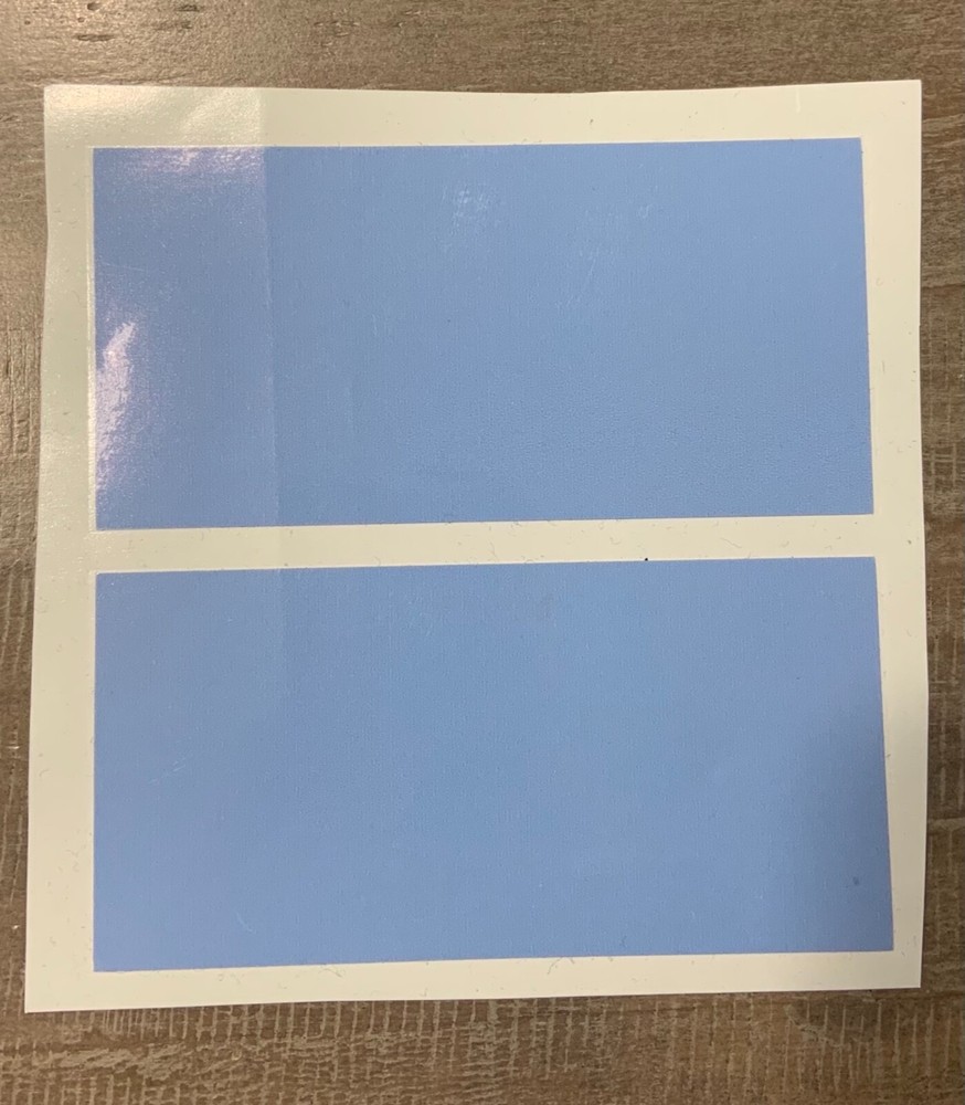 Super Chexx Blue Goal Crease Decals - REGULAR ICE SURFACE Rectangle Style!