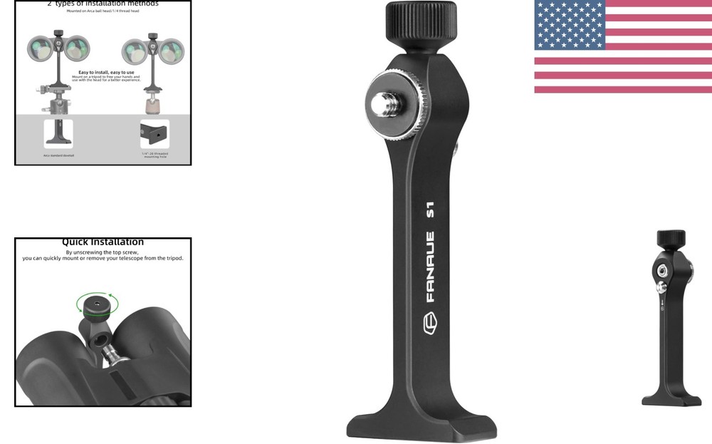 Aluminum Binocular Tripod Adapter with Quick-Release & Universal Compatibility