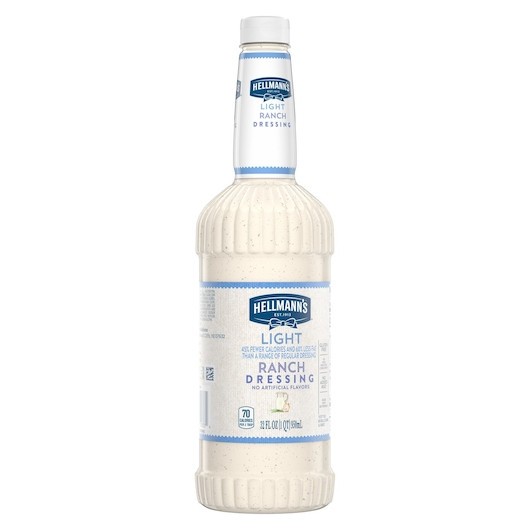 Hellmann s Classics Light Ranch Salad Bar Dressing Bottle, 32 Ounce, 6 Per Case