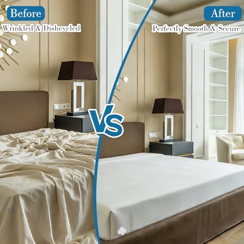 Bed Sheet Holders for Corners, Fitted Sheet Clips Keep Sheets Firm & Tight,